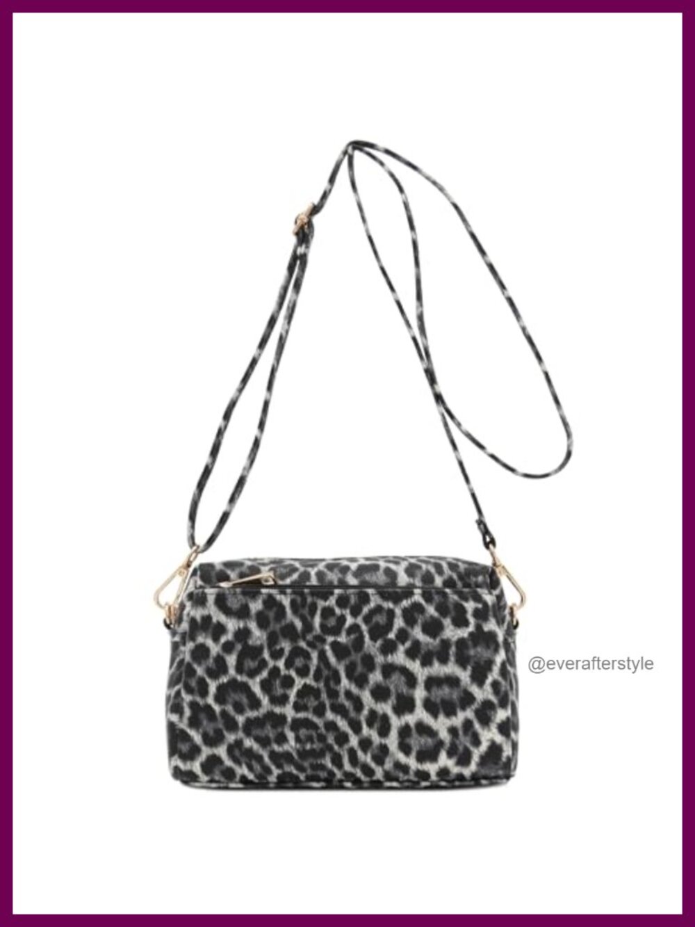 FashionPuzzle Triple Zip Small Crossbody Bag Faux Leather Messenger